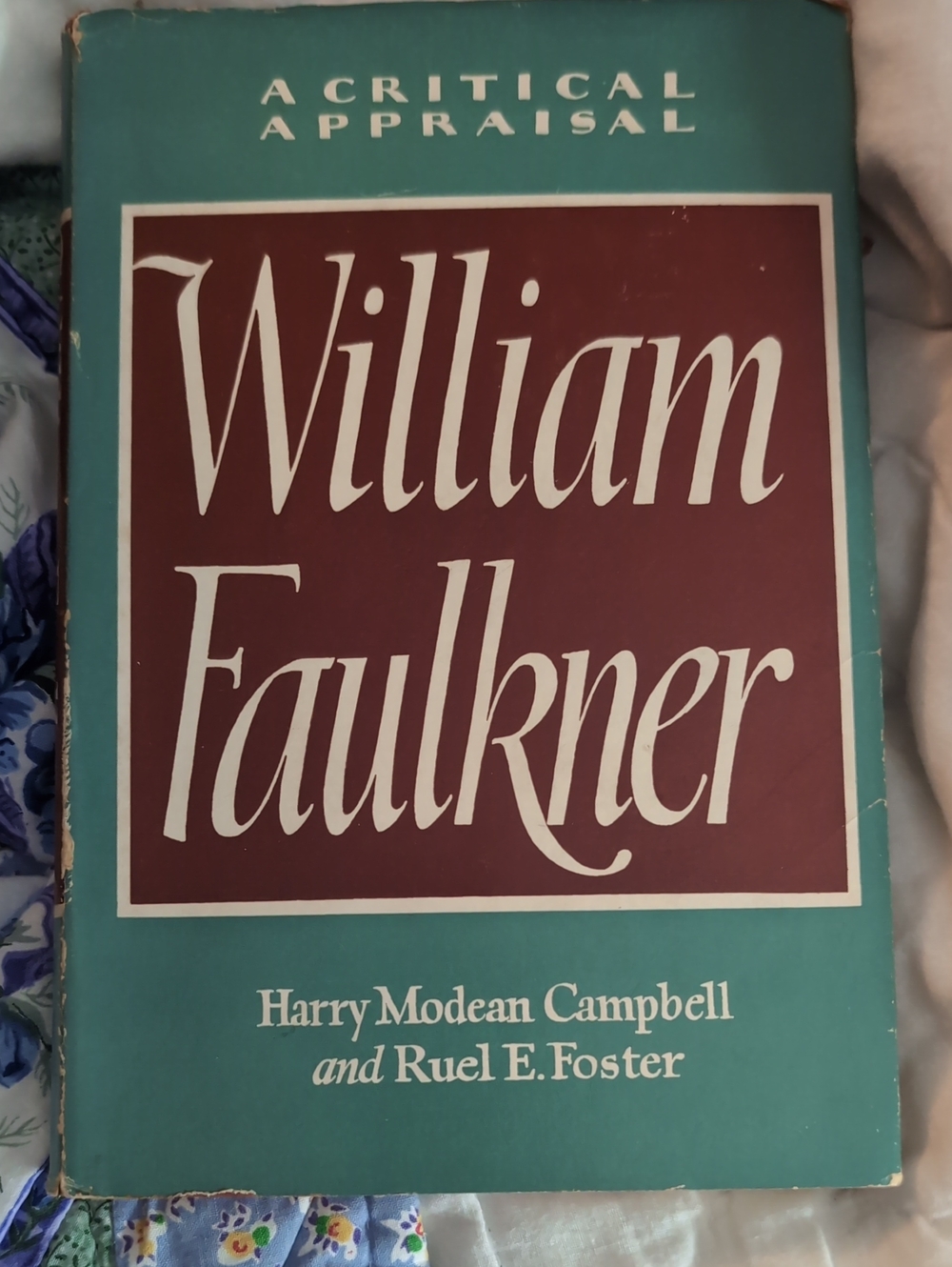 William Faulkner: A Critical Appraisal – Teal and Maroon Decorative Book